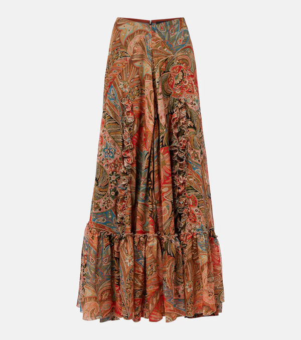  Etro Etro Printed Silk Maxi Skirt 