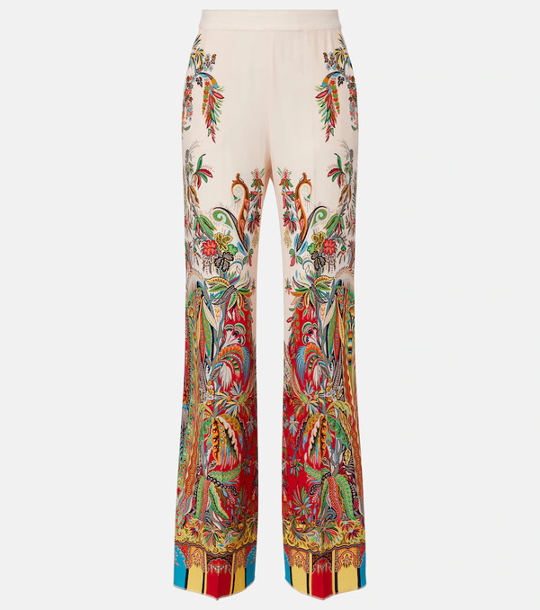 Etro Etro Printed Silk Palazzo Pants 