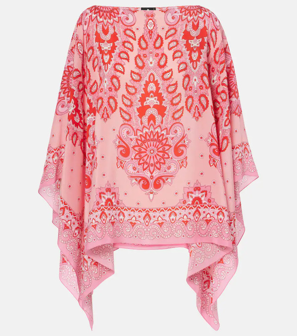 Etro Etro Printed Silk Poncho 