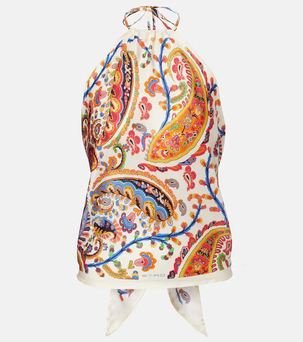  Etro Etro Printed Silk Tank Top 