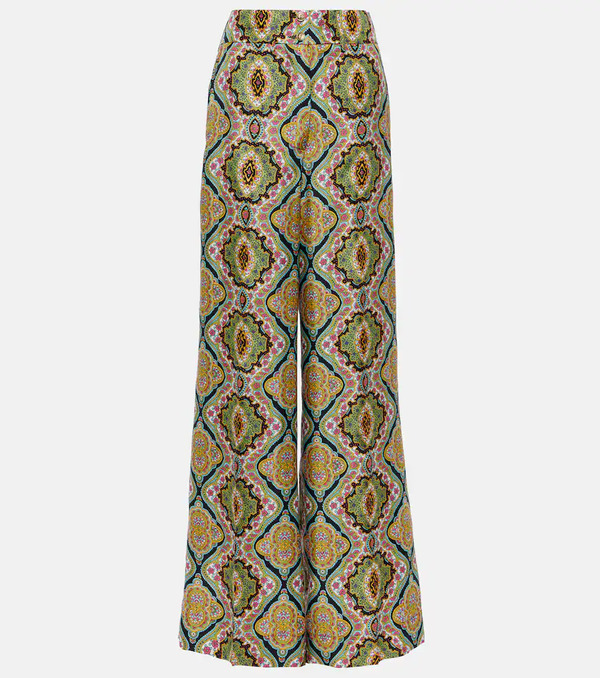  Etro Etro Printed Silk Wide-leg Pants 