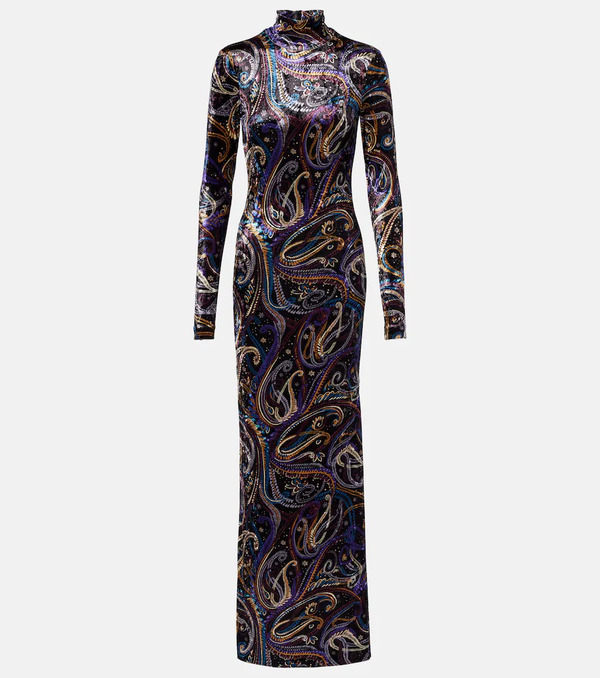  Etro Etro Sequined Turtleneck Gown 