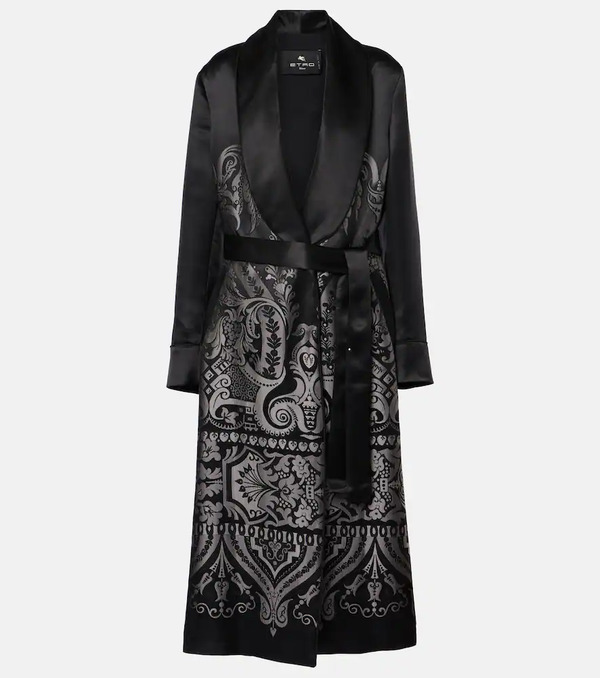  Etro Etro Silk-blend Belted Coat 