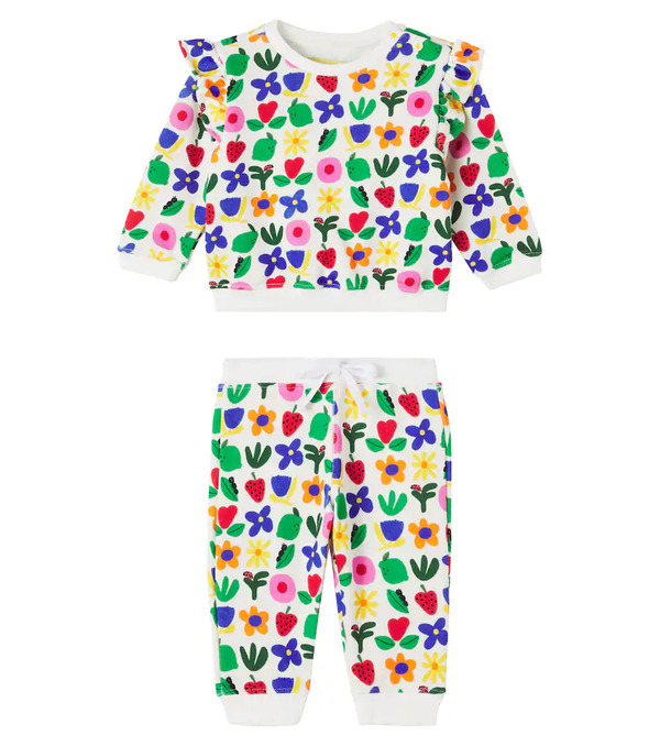  Fabula Fabula Baby Printed Cotton-blend Sweatshirt And Sweatpants Set 