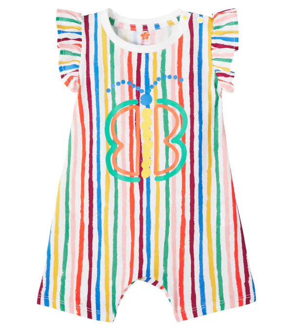  Fabula Fabula Baby Ruffled Striped Cotton Playsuit 