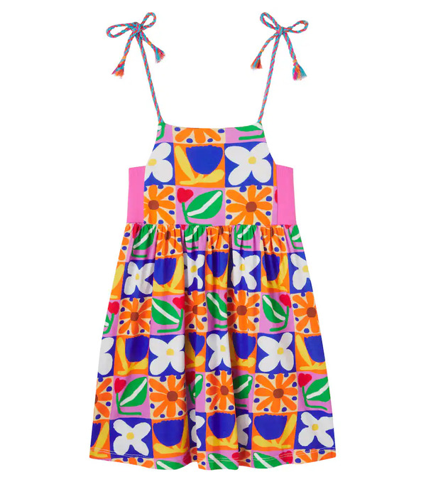  Fabula Fabula Checked Floral Cotton Dress 