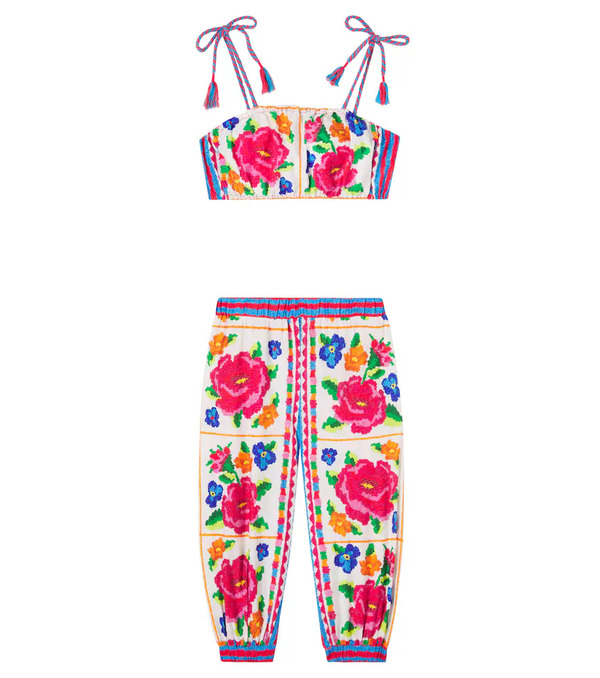 Fabula Fabula Floral Cotton Top And Pants Set 