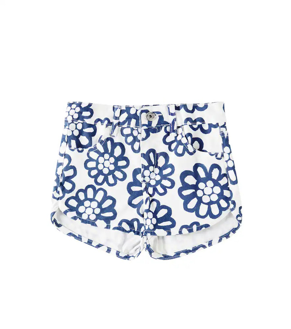  Fabula Fabula Floral Denim Shorts 