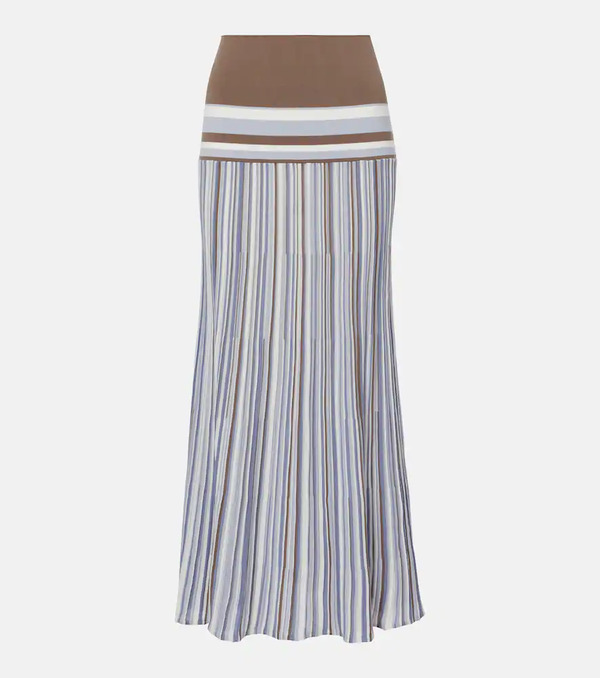  Faithfull Faithfull Citara Striped Cotton-blend Maxi Skirt 