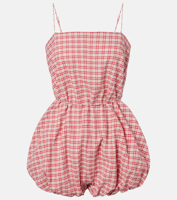  Faithfull Faithfull Riatto Checked Cotton Romper 