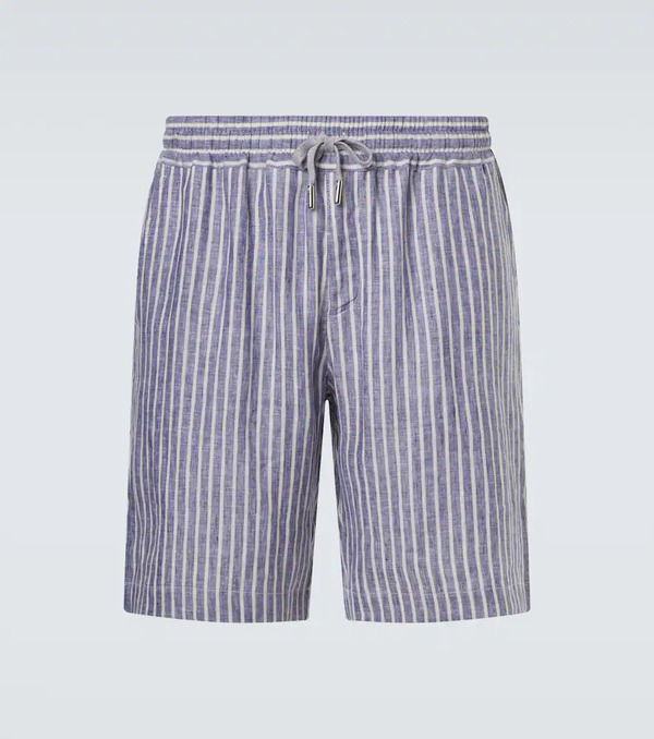  Fedeli Fedeli Alfa Striped Linen Bermuda Shorts 
