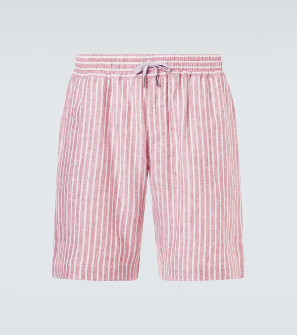  Fedeli Fedeli Alfa Striped Linen Bermuda Shorts 