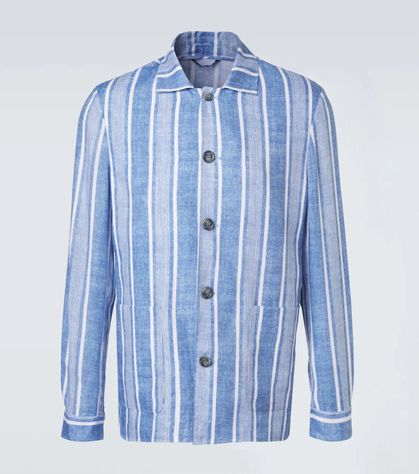  Fedeli Fedeli Striped Linen Overshirt 