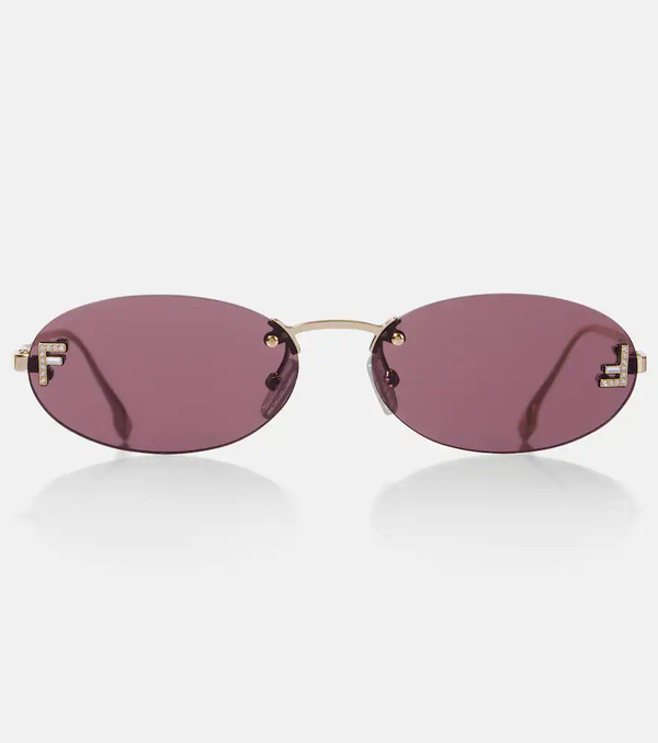  Fendi Fendi Fendi First Crystal Oval Sunglasses 