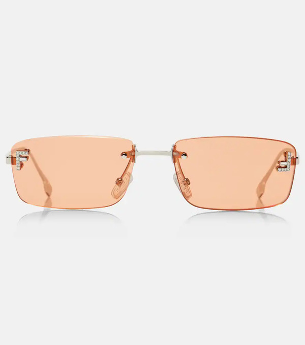  Fendi Fendi Fendi First Crystal Rectangular Sunglasses 