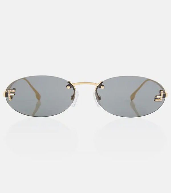  Fendi Fendi Fendi First Embellished Oval Sunglasses 