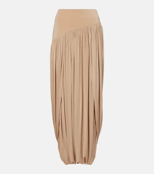  Ferragamo Ferragamo Draped Jersey Maxi Skirt 