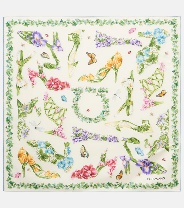  Ferragamo Ferragamo Floral Silk Scarf 