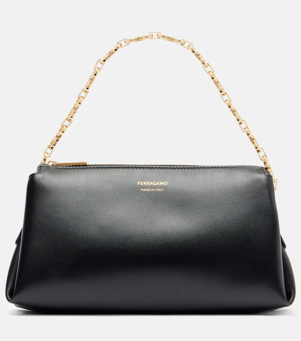  Ferragamo Ferragamo Gancini Mini Leather Shoulder Bag 