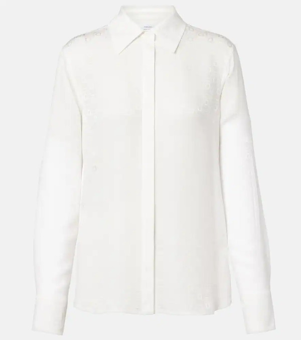  Ferragamo Ferragamo Gancini Silk Crepe Shirt 
