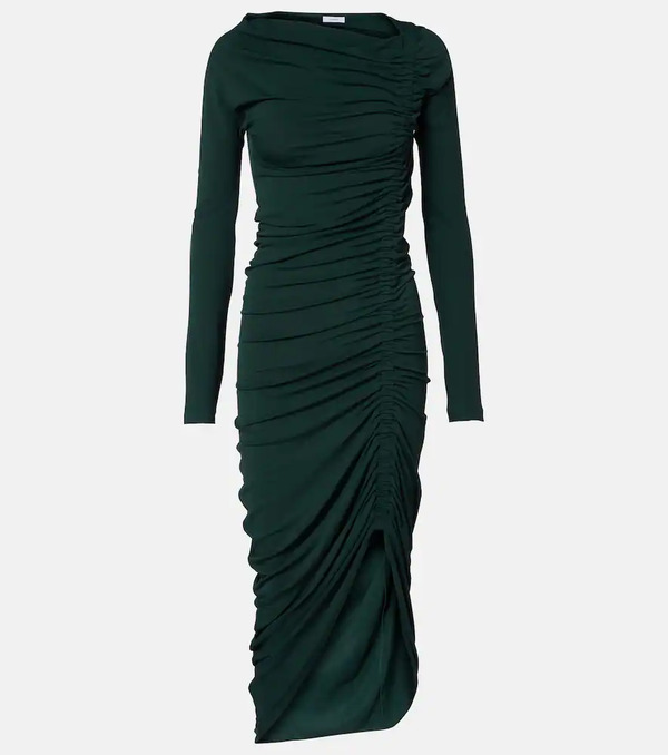 Ferragamo Ferragamo Gathered Jersey Midi Dress 