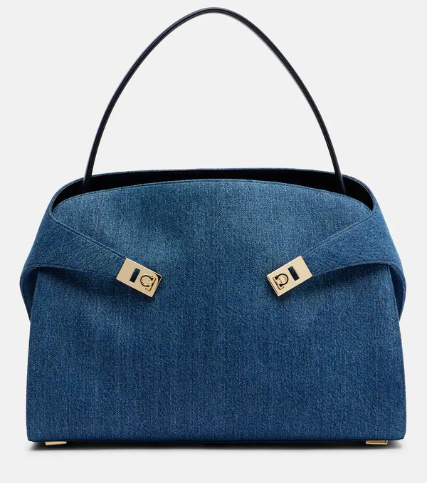  Ferragamo Ferragamo Hug Large Denim Tote Bag 