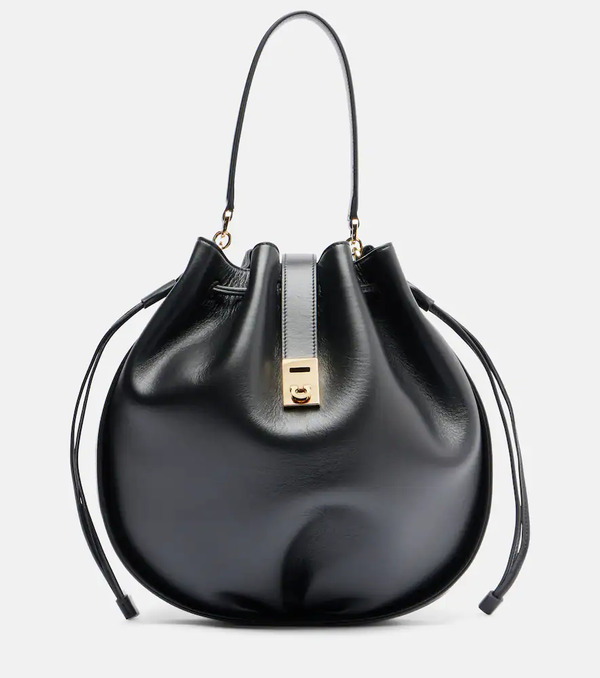  Ferragamo Ferragamo Hug Leather Bucket Bag 