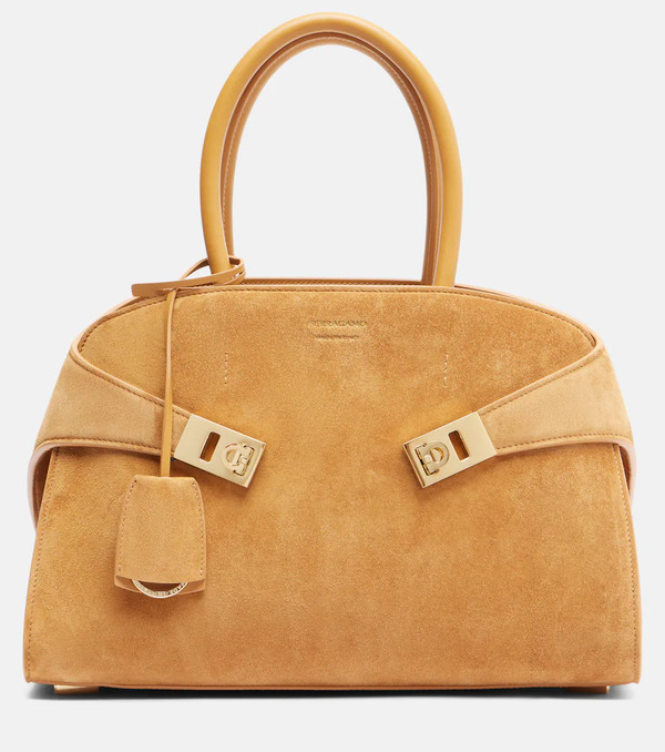  Ferragamo Ferragamo Hug Medium Suede Tote Bag 