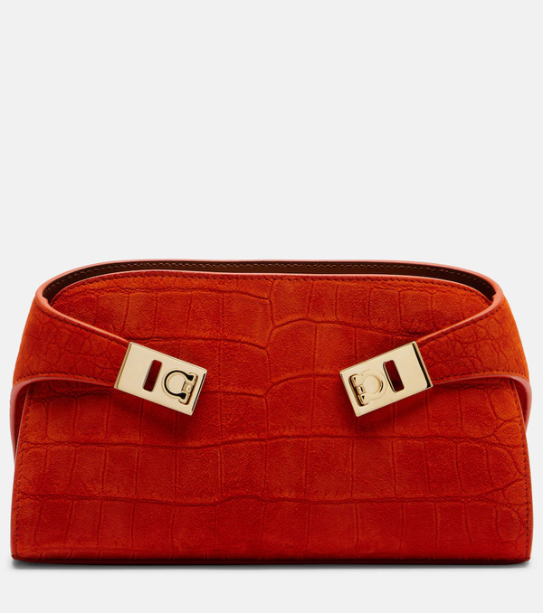  Ferragamo Ferragamo Hug Mini Suede Crossbody Bag 