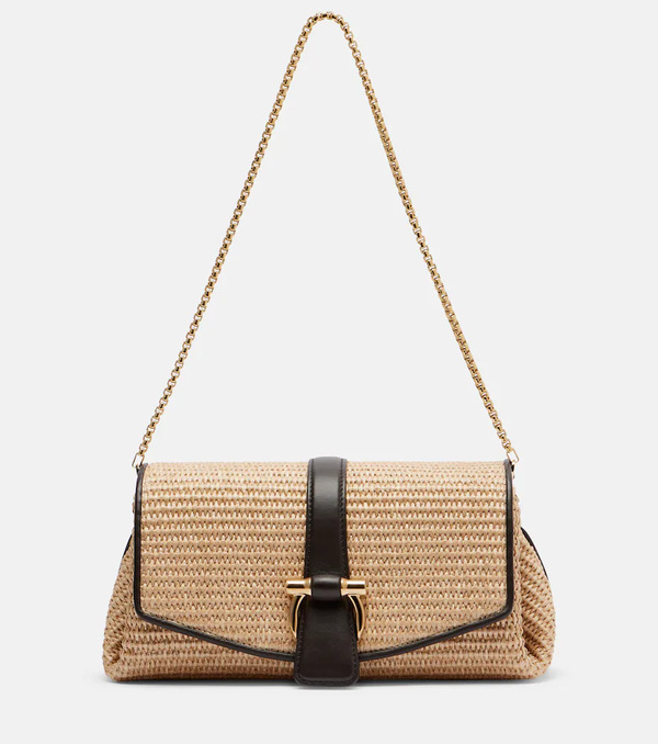  Ferragamo Ferragamo Ferragamo Mia Small Raffia Shoulder Bag 