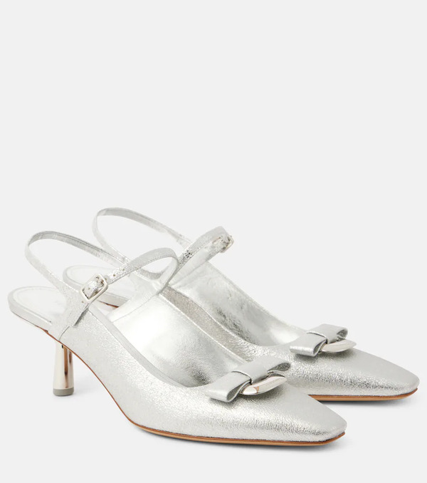  Ferragamo Ferragamo Ophelia 55 Leather Slingback Pumps 
