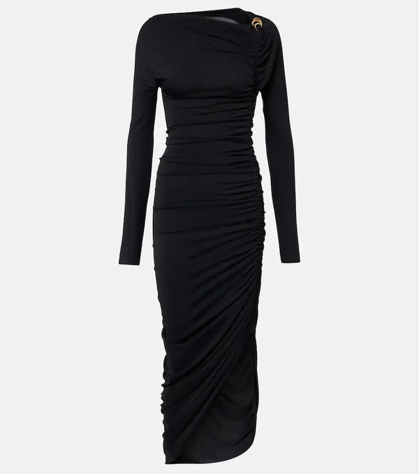  Ferragamo Ferragamo Ruched Jersey Midi Dress 