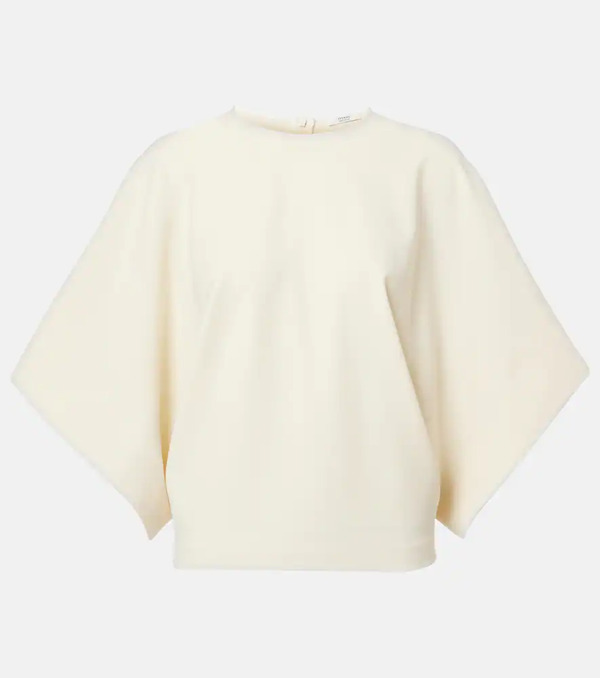 Fforme Fforme Tenley Draped Wool-blend Crepe Top 