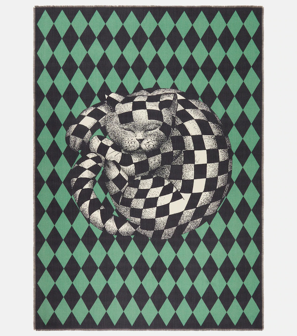  Fornasetti Fornasetti High Fidelity Argyle Wool Blanket 