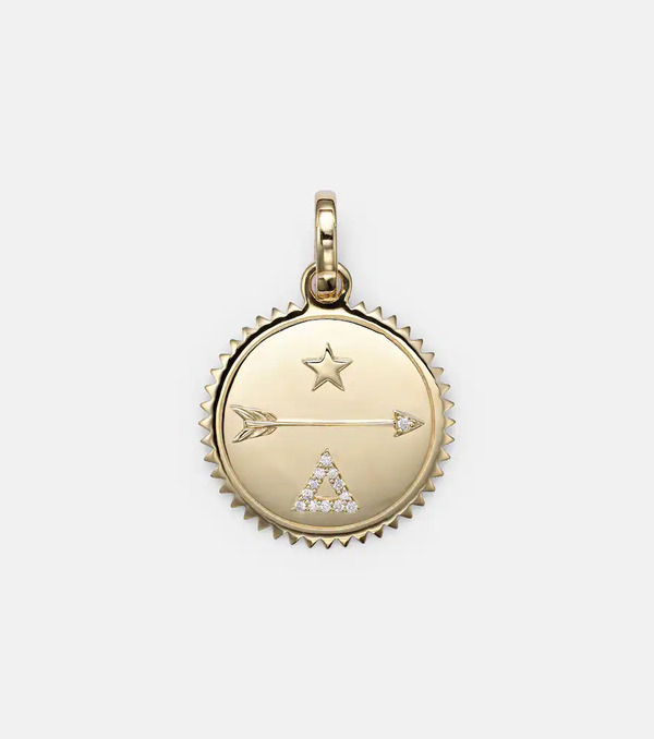  Foundrae Foundrae Dream Medium 18kt Gold Pendant With Diamonds 