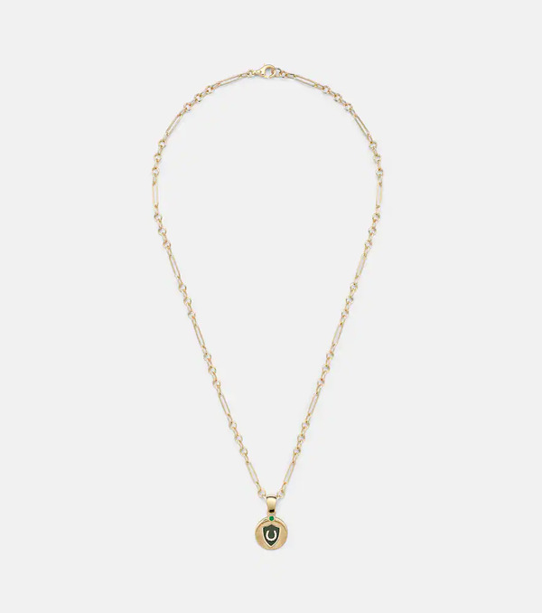  Foundrae Foundrae 18kt Gold Necklace With Emerald And Diamonds 