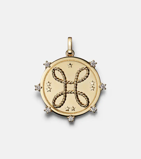  Foundrae Foundrae Love 18kt Gold Pendant With Diamonds 