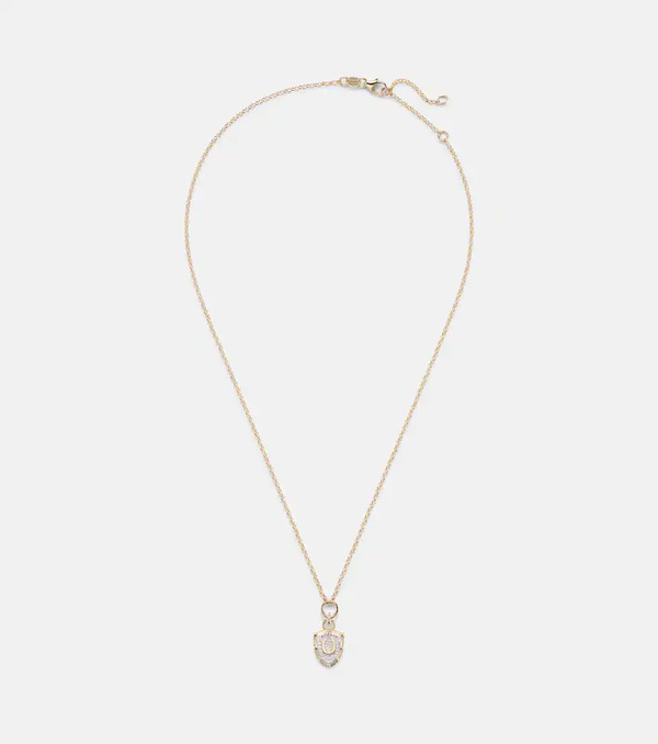  Foundrae Foundrae Protection Fine Belcher 18kt Gold Necklace With Diamonds 