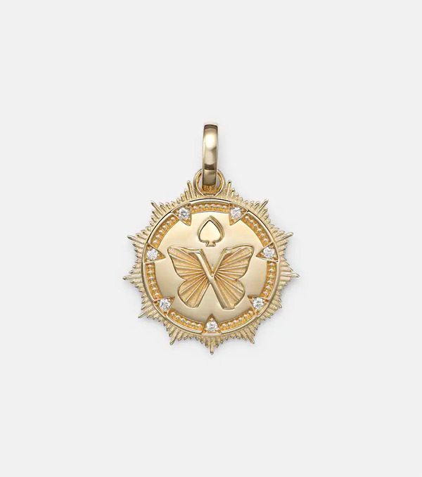  Foundrae Foundrae Reverie Medium 18kt Gold Pendant With Diamonds 
