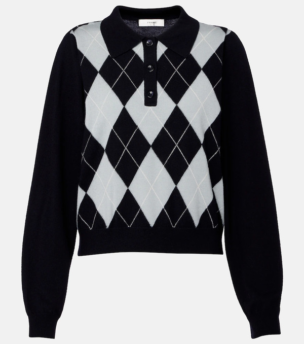  Frame Frame Argyle Wool-blend Polo Sweater 