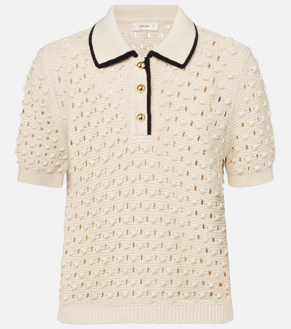  Frame Frame Bauble Pointelle Cotton Polo Shirt 