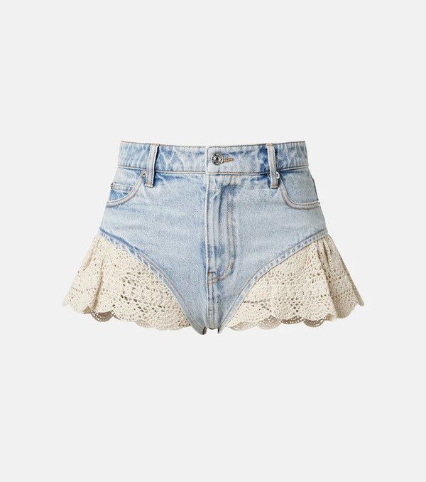  Frame Frame Crochet Denim Shorts 