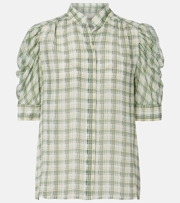  Frame Frame Gillian Checked Silk Blouse 