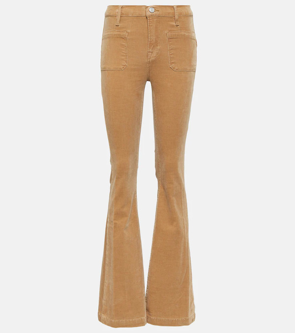  Frame Frame Le Bardot Mid-rise Corduroy Flared Pants 