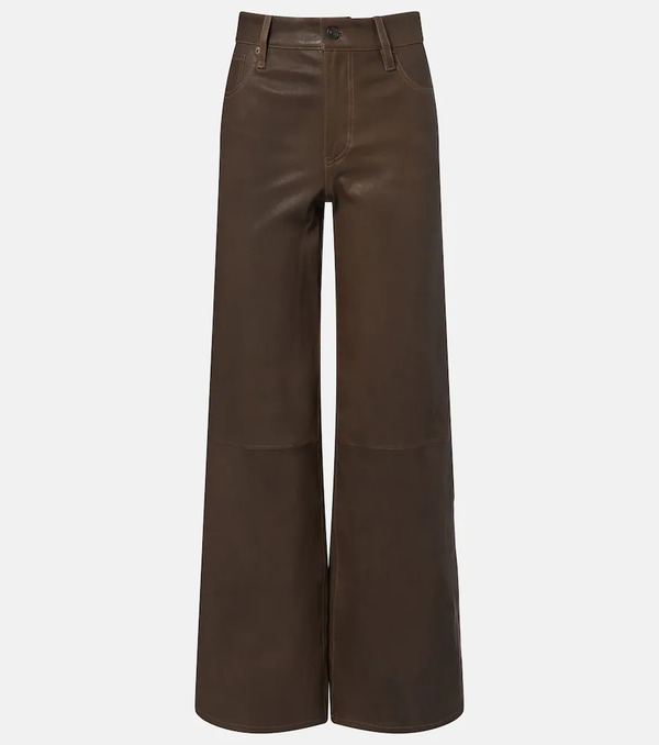  Frame Frame Le Slim Palazzo Leather Wide-leg Pants 