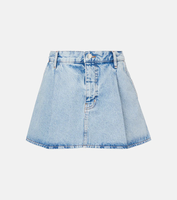  Frame Frame Pleated Denim Miniskirt 