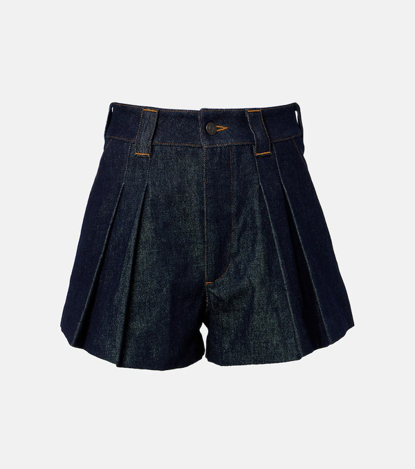  Frame Frame Structural Pleated Denim Shorts 