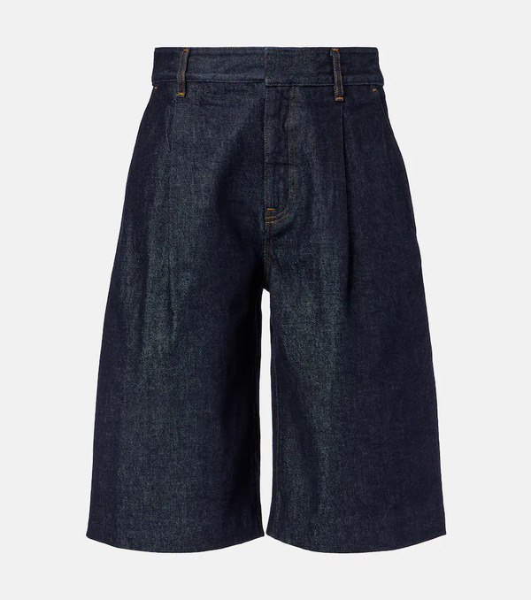  Frame Frame Tailored Low-rise Denim Wide-leg Shorts 