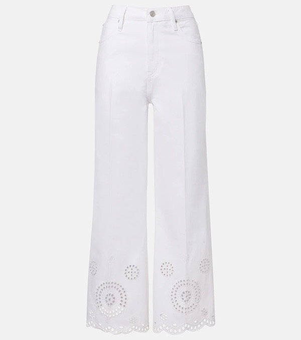  Frame Frame The Eyelet Embroidered Flared Jeans 