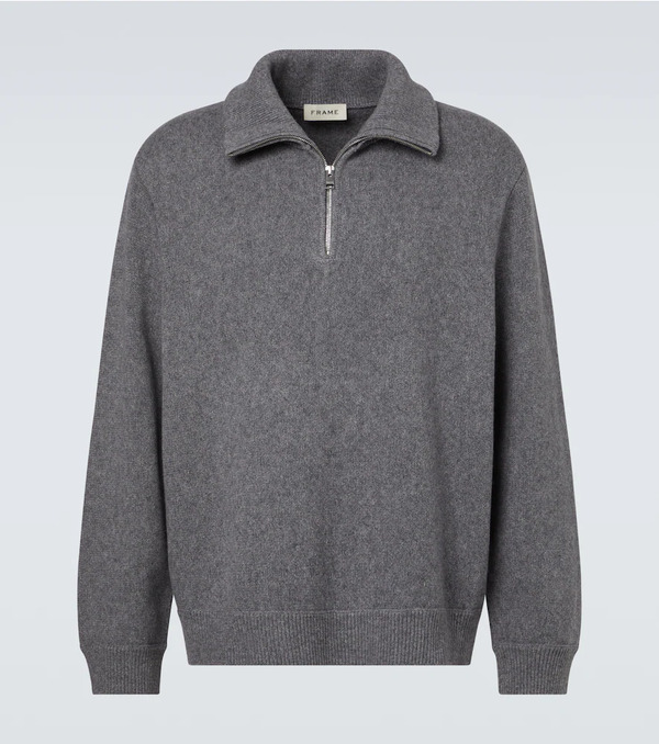  Frame Frame Wool And Cotton Half-zip Sweater 